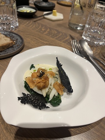 Calamars fumé épinards