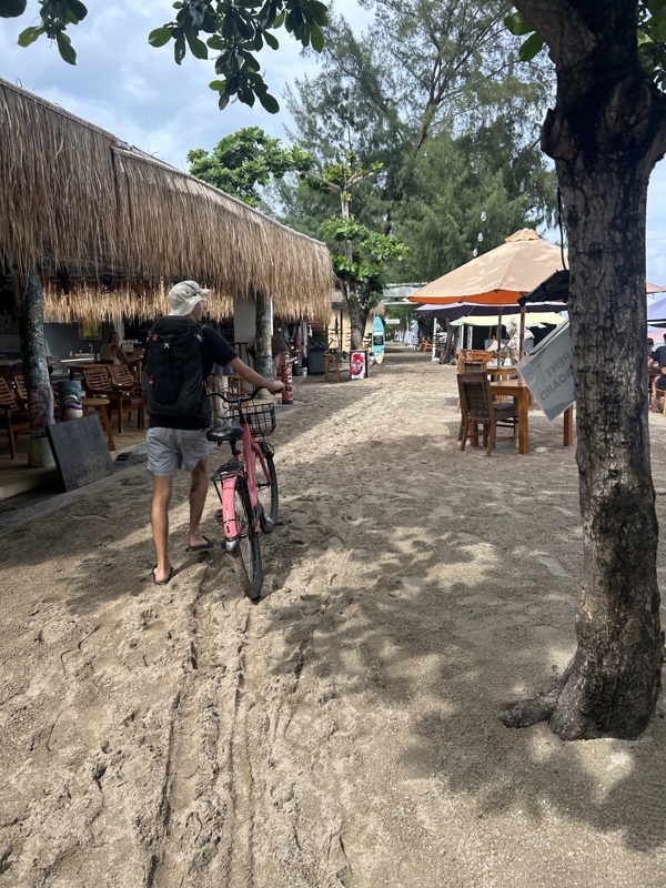 Pratique le vélo sauf quand il y a beaucoup trop de sable pour pédaler