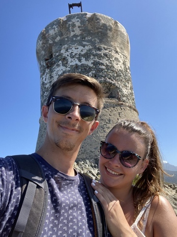 En haut de la Tour Parata