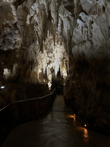 Formation calcaire avec des stalactites