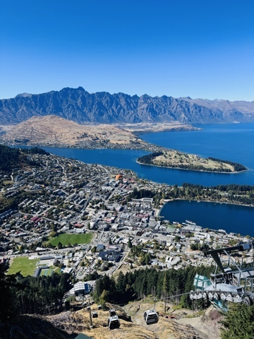 Vue de la gondola de Queenstown