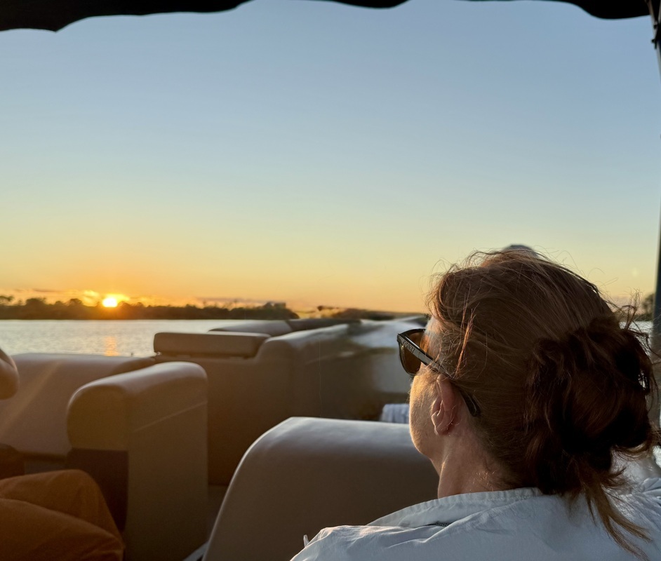 Vue côté Zimbabwe, le soleil se couche