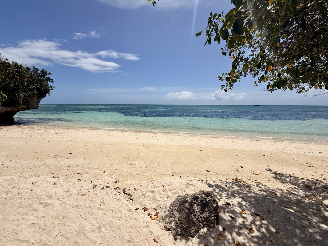 Notre plage privée en bas de l’hôtel accessible que par la mer